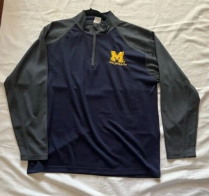 Camicia sportiva U Of M Michigan Wolverines Pro Edge 1/4 zip taglia XL March Madness - Foto 1 di 10