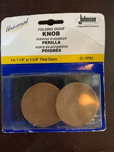 Folding Door KNOB brown for 1-1/8" - 1-3/8" thick doors Johnson Hardware 33-PPK2 - Picture 1 of 2