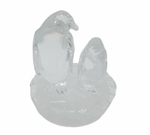 Royal Crystal Rock RCR Penguin and Baby Figurine, Italy Art Glass Label - Picture 1 of 6