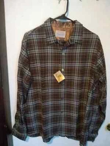GAME AND LAKE by Vito VTG/NWT Plaid Button Flannel Shirt Mens Large from 60's !! - Picture 1 of 11