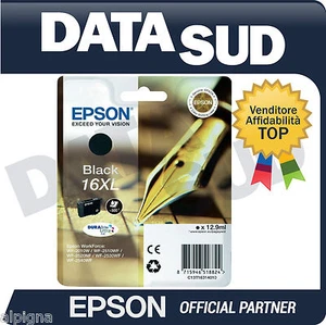 2 CARTUCCE ORIGINALI EPSON 16XL NERO BLACK INK-JET WF 2010W,WF 2510WF,WF 2520NF - Imagen 1 de 1