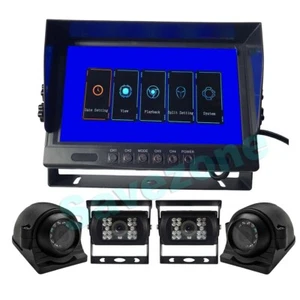 4x AHD 1080P Front Side Rear View Backup Camera + 9" 4CH Split DVR Monitor Truck - Picture 1 of 12