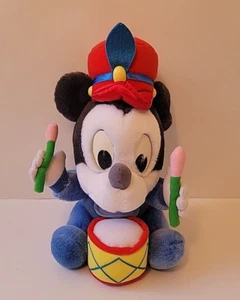 Vintage Applause Disney Baby Mickey Mouse Drummer Plush Stuffed Animal Toy 10.5" - Picture 1 of 11