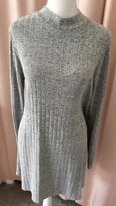 Mossimo gray ribbed long sleeve tunic shirt dress size L - Picture 1 of 4