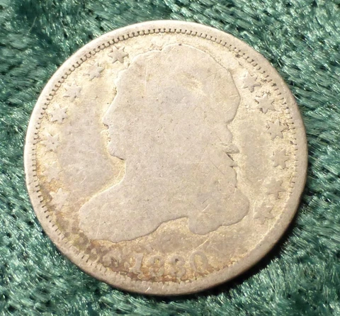 1830 Capped Bust Silver Dime, United States of America Silver 10-Cent Coin Cover