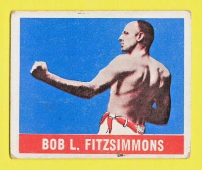 1948 Leaf Boxing Card #63 - BOB L. FITZSIMMONS - HOF - White Back - NO CREASES! - Image 1 of 3