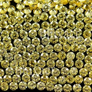 Natural Ceylon Yellow Sapphire 2.60 MM Round Shape Certified Gemstone 50 Pc Lot - Picture 1 of 9