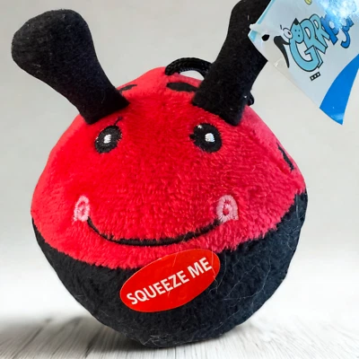 Grriggles Sunshine Sweetie Dog Toy Lady Bug Puppy Ladybug Pet Squeaker Ball Toys - Image 1 of 4