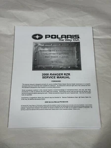 Paper Printed Official Service Shop Repair Manual 2008 Polaris Ranger RZR 800 - Picture 1 of 3