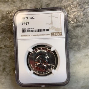 1959 Silver Proof Franklin Half Dollar PF67 - Picture 1 of 2