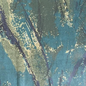 NWT Vintage MCM David & Dash Green Gold Abstract Marble Cotton Fabric 35 x 56 - Picture 1 of 4