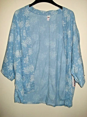 Damas Bongo Plus Kimono Frente Abierto Top Cambray Talla 3X Nuevo Con Etiquetas Foto 1 de 2