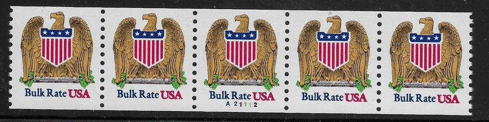 US Scott #2602, Plate #A21112 Coil 1991 Eagle & Shield VF MNH - Image 1 of 1