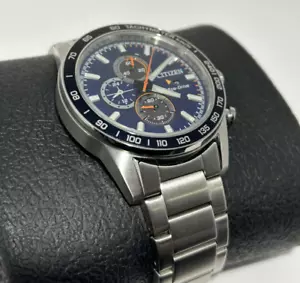 Citizen Eco Drive Stainless Steel Chronograph Crono Racing Mens Watch CA0781-84L - Picture 1 of 5