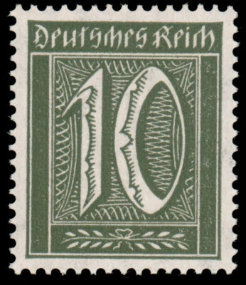 Alemania #Mi159b MNH XF 1921 10pf Oliva negruzca [Certificado Oechsner] Foto 1 de 3