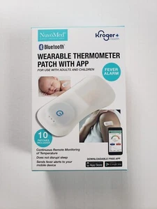 NuvoMed Wearable Bluetooth Thermometer Patch w/App & Fever Alarm-Adults & Kids