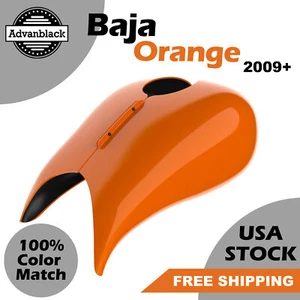 Baja Orange Extended Stretched Tank Cover for 09+ Harley Davidson Touring - Foto 1 di 7