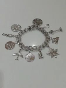 PULSERA CON ENCANTO REMBRANDT PLATA ESTERLINA 8 PULGADAS + 11 DIJES - Imagen 1 de 24