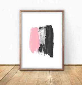Impresión de arte de pared minimalista de color neutro abstracto en acuarela. Gran decoración del hogar - Imagen 1 de 5