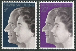 Great Britain 683-684,MNH.Michel 609-610. QE II Silver Wedding,1972. - Picture 1 of 1