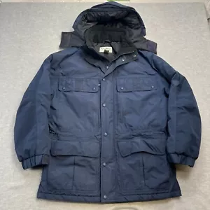 LL Bean Jacket Mens Medium Maine Wardens Parka Gore Tex Insulated Blue Hooded - Picture 1 of 18