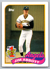 1989  Topps #573 Jim Abbott Angels Rookie Baseball Card SEE DESCRIPTION