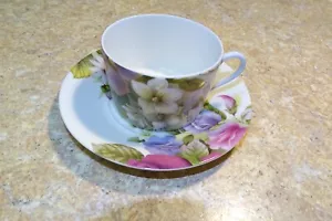 Limoges Bill Goldsmith Victoria Cup and Saucer 1986 France Porcelaine - Picture 1 of 5