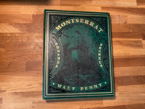Montserrat 1938 set KGVI £1 black superb album much material, extras mint & used Cover