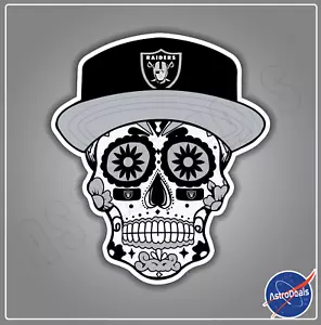 Las Vegas Raiders Sugar Skull NFL Football Logo Sticker Decal *Size: 3"-12"* - Picture 1 of 1