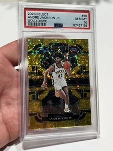 2023-24 Panini Select Andre Jackson RC Gold Disco /10 PSA 10 Gem - Picture 1 of 14