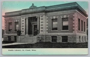 St Cloud MN~Sun Down @ Carnegie Public Library~Renacimiento clásico~Razed 1981~1914 - Imagen 1 de 2