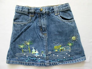 Gymboree Sz 4 POOL PARTY Beach Beaded Ebmroidered Denim Jean Skirt - Picture 1 of 6