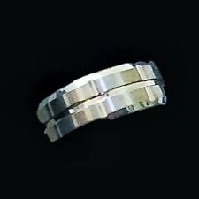 Size 9 x 8mm TUNGSTEN CARBIDE Brushed Beveled & Grooved COMFORT FIT Wedding BAND