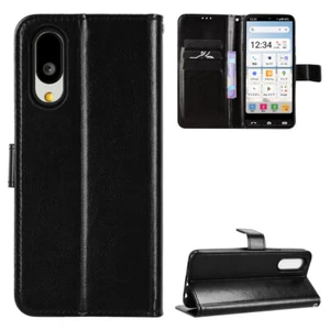 For Sharp Aquos Basio Active 3, Classic Cover Flip Leather Wallet Stand Case - Picture 1 of 24