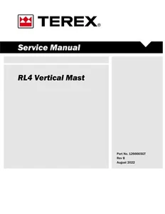 TEREX RL4 Vertical Mast Light Tower Service Manual ON PAPER Part No 1266665GT - Picture 1 of 1