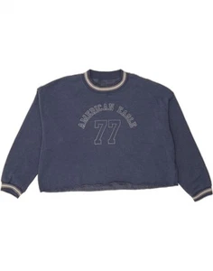 AMERICAN EAGLE Womens Oversized Sweatshirt Jumper UK 10 Small Navy Blue CO14 - Picture 1 of 3