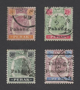 RARE PAHANG MALAYA STAMPS 1898 TIGERS INC 50c SG #22 USED & RAUP CDS ON 25c - Picture 1 of 10