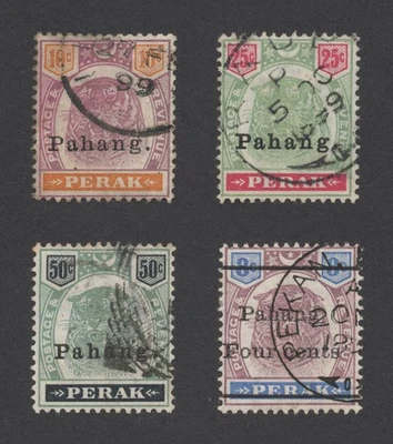 RARE PAHANG MALAYA STAMPS 1898 TIGERS INC 50c SG #22 USED & RAUP CDS ON 25c - Image 1 of 4