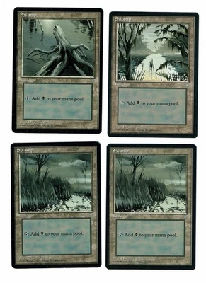 MTG 4x (LP-NM) Swamp Lands Ice Age Magic the Gathering  Wizards of the Coast - Image 1 of 2