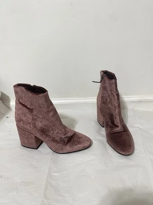 Sam Edelman Botines Oscuro Polvoriento Rosa Vino Terciopelo Zapatos Talla 7 Cremallera Floral Foto 1 de 4