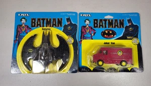 Vintage NIP Batman Batwing & Joker Van ERTL 1989 Die Cast Metal Cars DC Comics - Picture 1 of 7