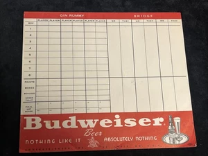 Budweiser Bridge Tally Score Pad Gin Rummy - Picture 1 of 11