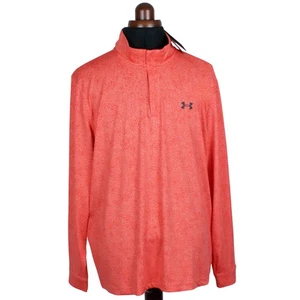 NEW Under Armour UA Playoff Printed Mens Pullover XL Pink Long Sleeve 1/4 Zip - Picture 1 of 9