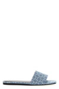 GIVENCHY 4G Blue Denim Slide Sandals New And Authentic - Picture 1 of 4
