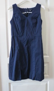 Tommy Hilfiger Bleistiftkleid Baumwolle Stretch dunkelblau V-Ausschnitt knielang Gr. 4 - Bild 1 von 14