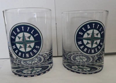 Seattle Mariners 2001 Hunter/MLBP Juego de 2 vasos logotipo MLB en la parte inferior del vidrio Foto 1 de 4