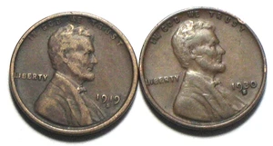 1919-S AND 1930-S LINCOLN WHEAT CENT PENNY TWO COINS - Picture 1 of 4