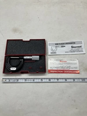 STARRETT Nº 211 Micrómetro Herramienta Maquinista 0-1" Resolución De 0.00100 Nuevo Nuevo En Caja Foto 1 de 4