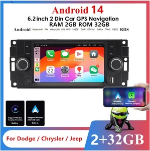 6.2'' Android Stereo Radio GPS Navigation Wifi For 2004-2007 Jeep Grand Cherokee - Picture 1 of 23