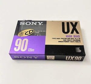 Sony UX90 Hi Bias Type II Audio Cassette Tape (1990-1992 US) Neu Made in Japan - Bild 1 von 5